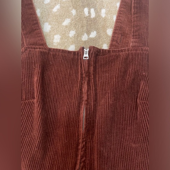 Free People ribbed chocolate brown overall jumpsuit women’s size 6 SOLD - Picture 5 of 10